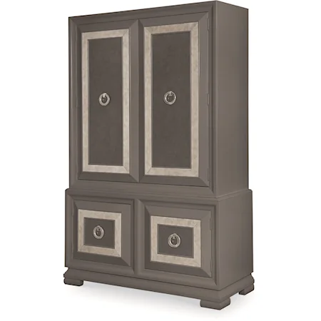 Armoire with Ring Pulls on Panel Doors